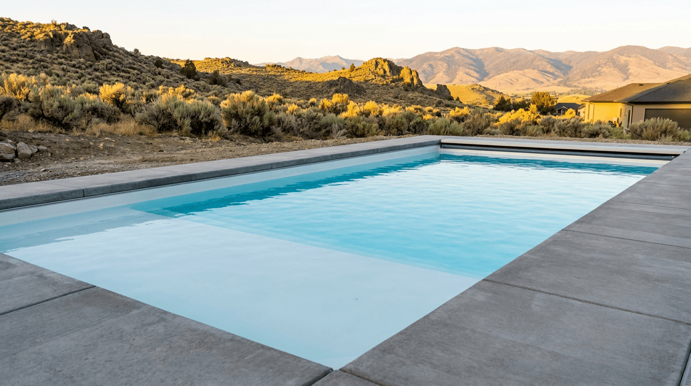 Finished replastered pool