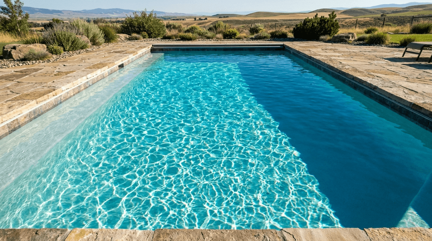Crystal-clear pool water — Farnsworth Pool Co.